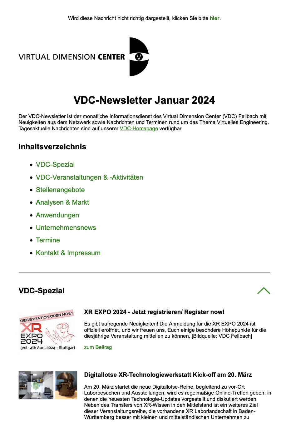 Newsletter Januar 2025