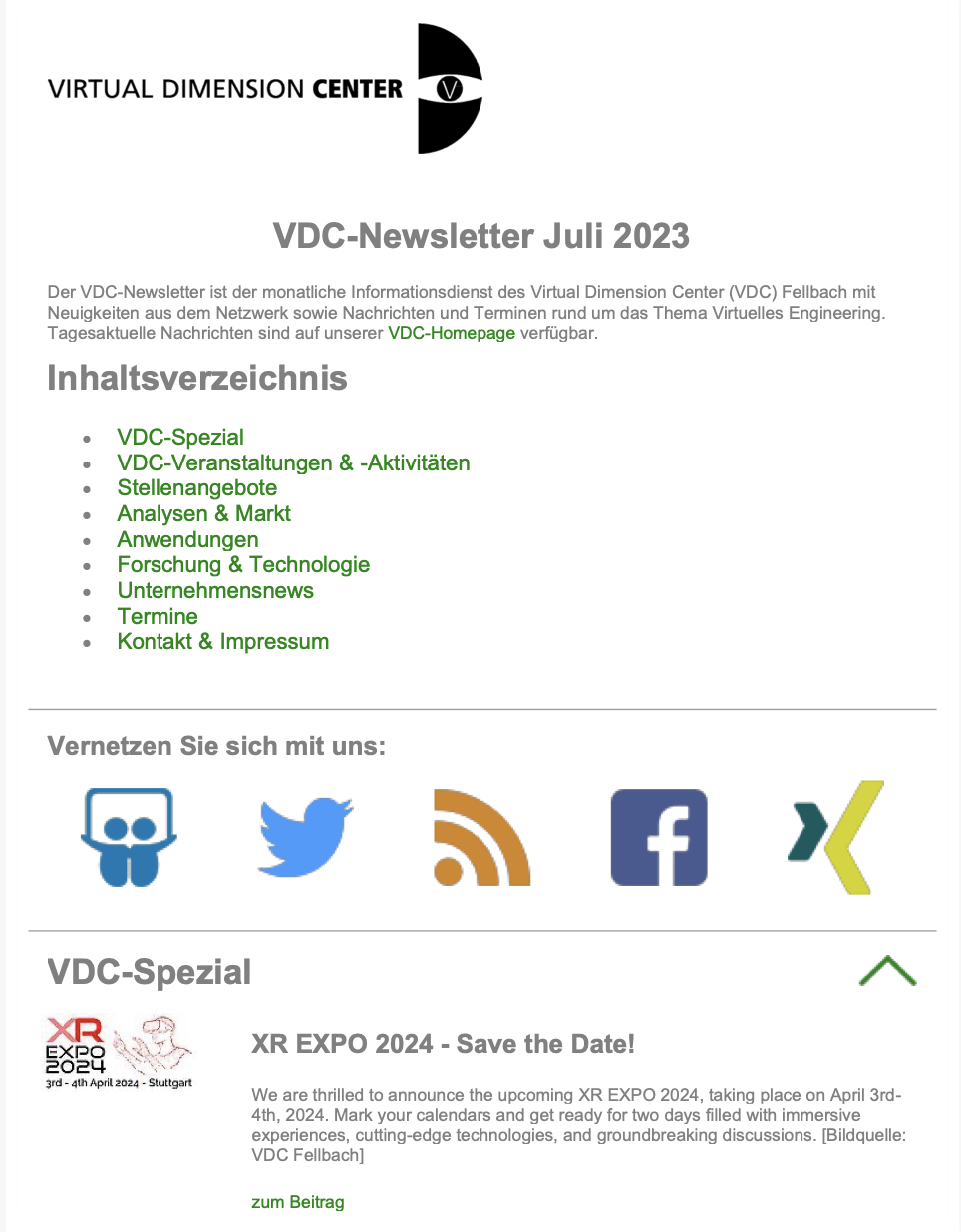 Newsletter Juli 2023