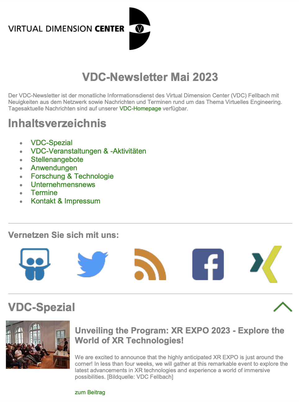 Newsletter Mai 2023