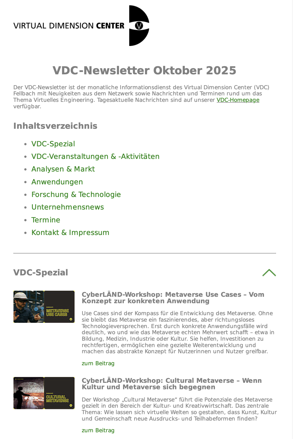 Newsletter Oktober 2025