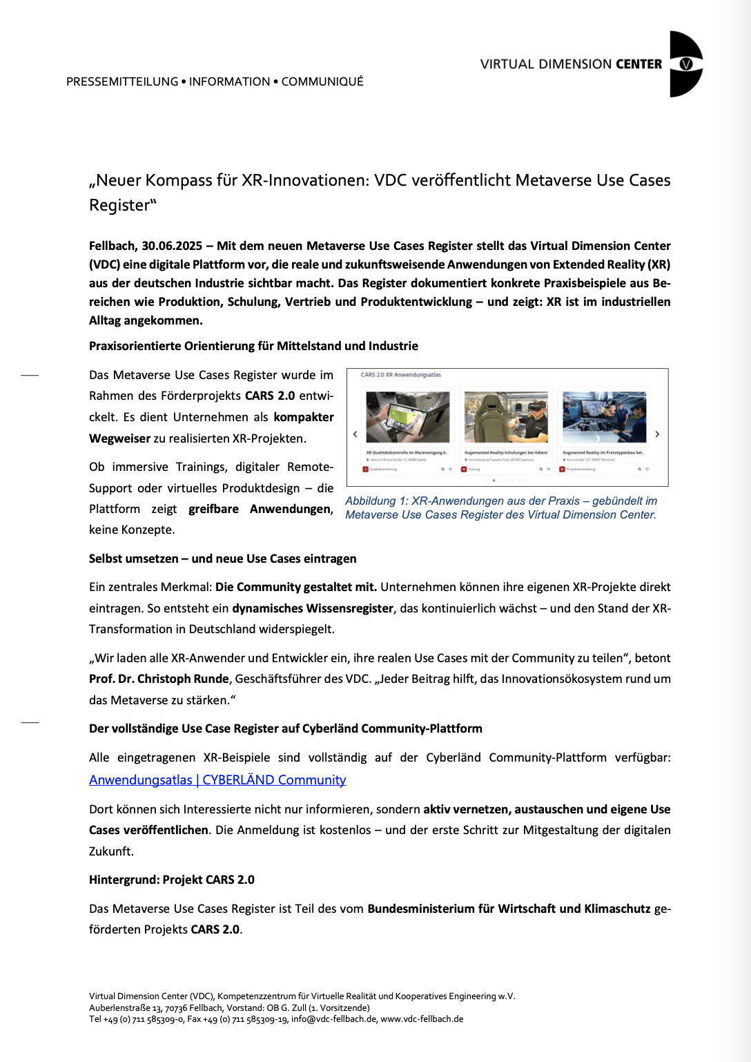 Neuer Kompass für XR-Innovationen: VDC veröffentlicht Metaverse Use Cases Register