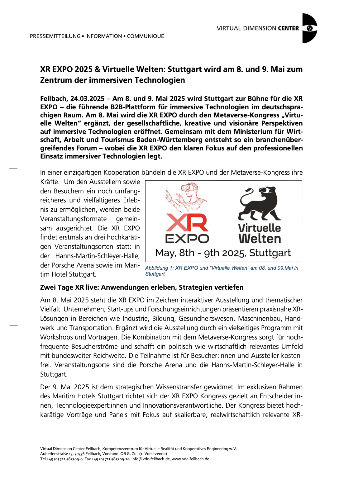 XR EXPO 2025 & Virtuelle Welten: Stuttgart wird am 8. und 9. Mai zum Zentrum der immersiven Technologien