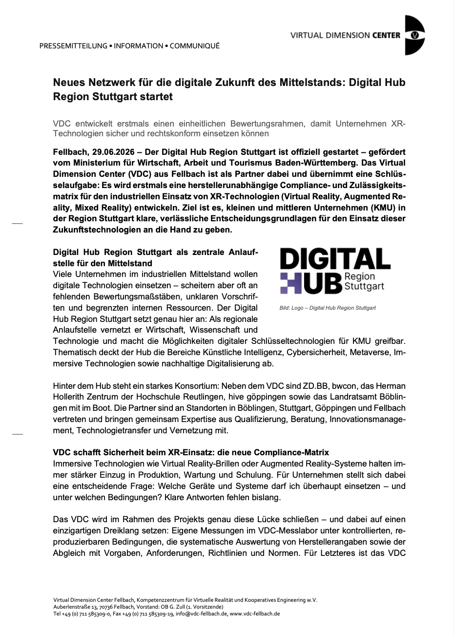 Neues Netzwerk für die digitale Zukunft des Mittelstands: Digital Hub Region Stuttgart startet