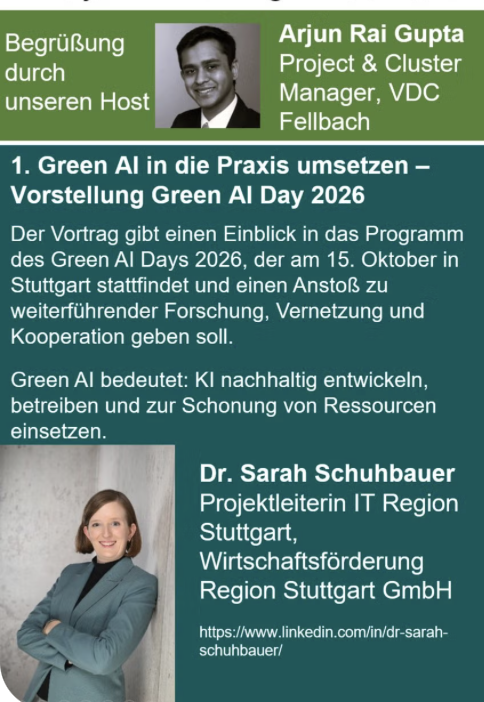 Green AI in der Praxis: Sustainable Industry 4.0 & IoT Meetup am 15. September in den VDC-Räumlichkeiten